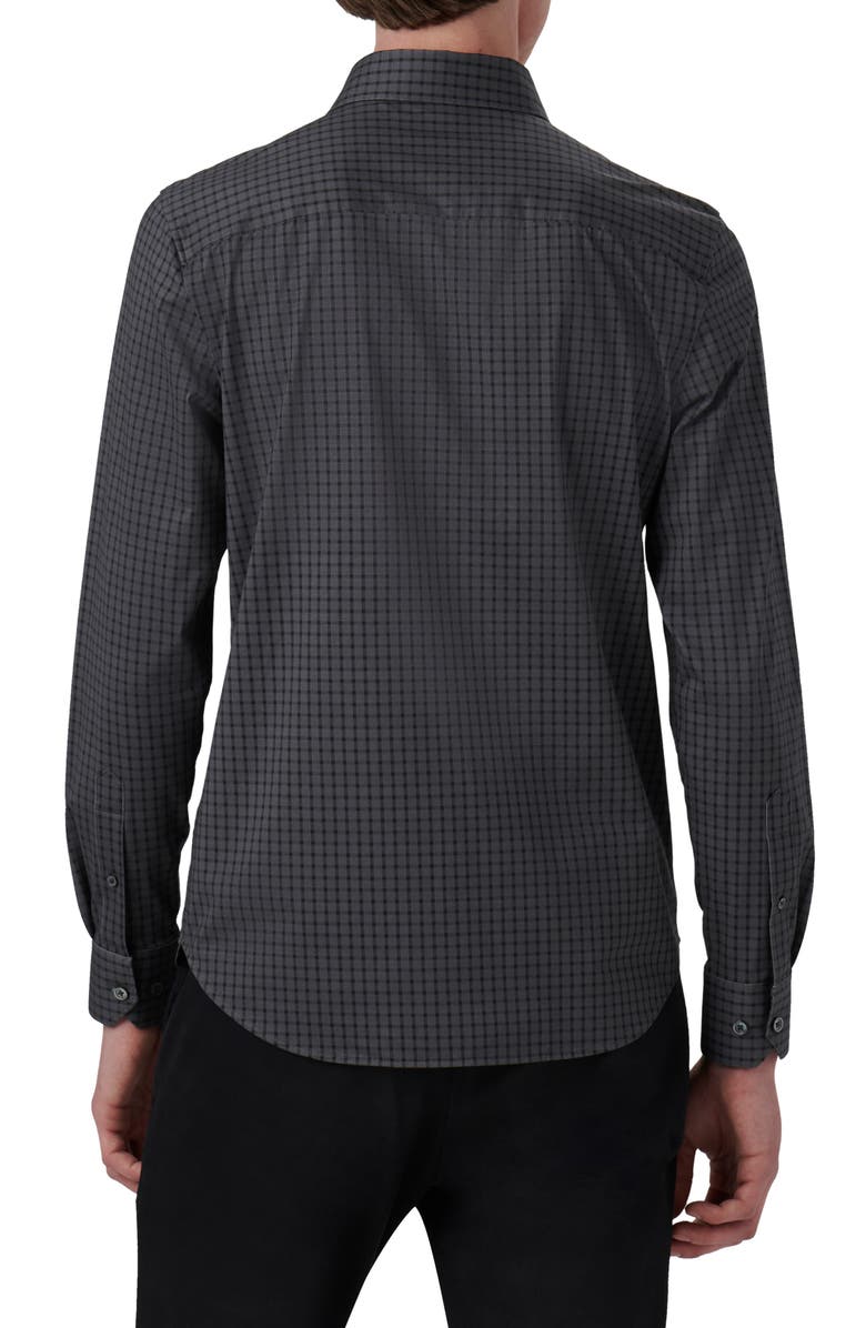Bugatchi James OoohCotton<sup>®</sup> Check Print Button-Up Shirt, Alternate, color, Anthracite