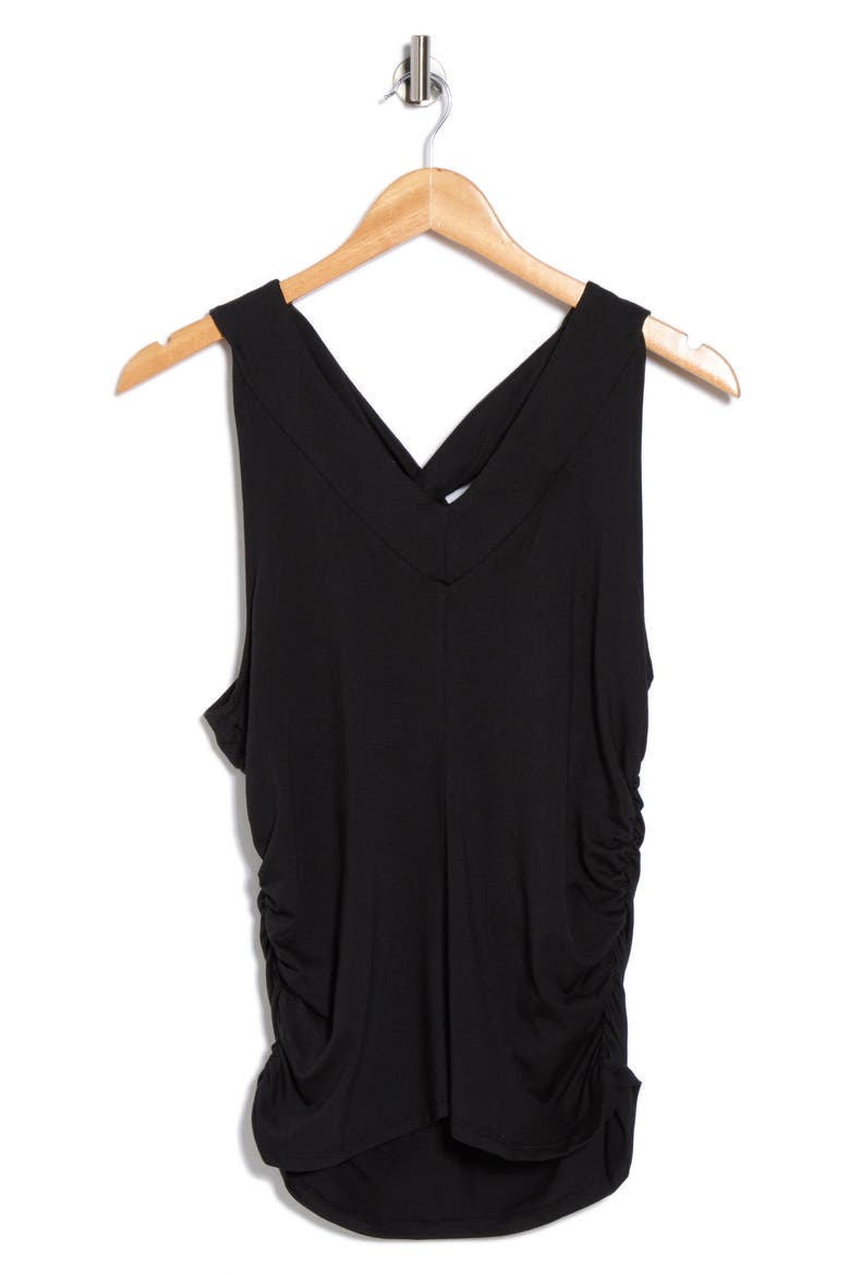Ondea Shirred Crossover Tank, Alternate, color, BLACK BEAUTY