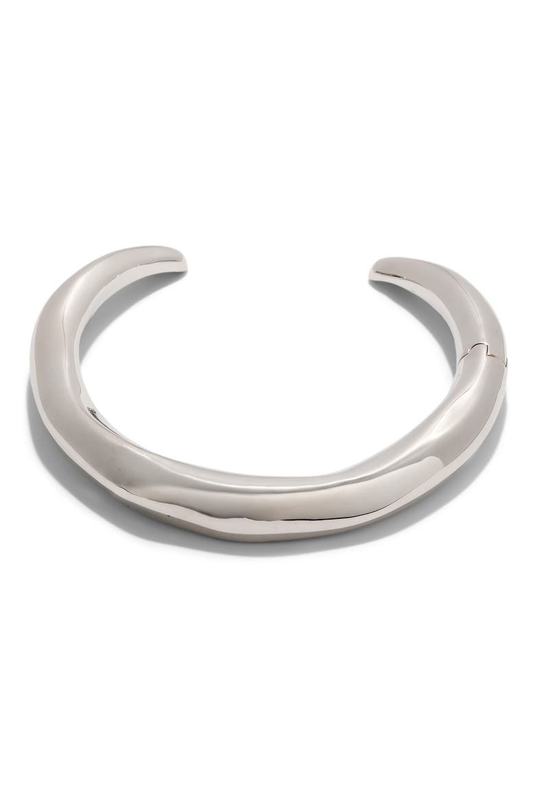 Molten Hinged Collar Necklace, Main, color, SILVER