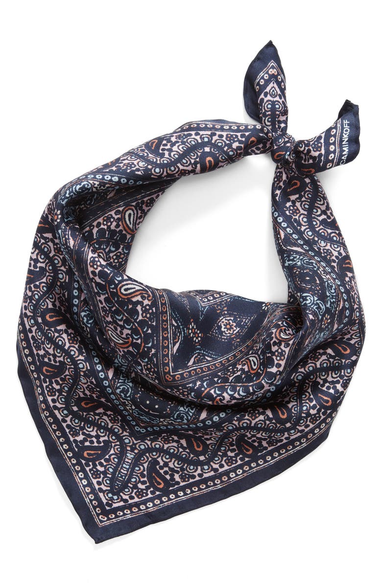 Rebecca Minkoff Border Paisley Silk Scarf, Alternate, color, 