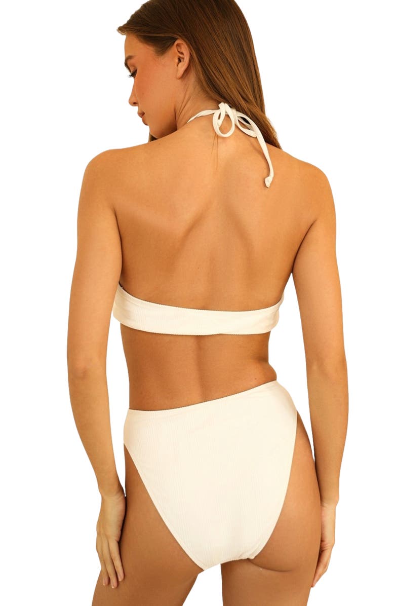 Dippin Daisys Seashore High Waisted Bikini Bottom, Alternate, color, Cloud Ribbed