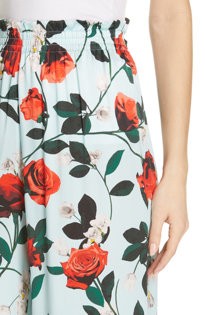 Alice + Olivia Elba Floral Crop Pants, Alternate, color, 