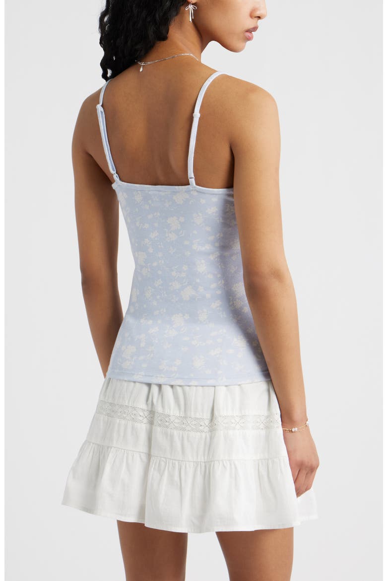 Lace Trim V-Neck Camisole, Alternate, color, BLUE F- IVORY SHANNON FLORAL