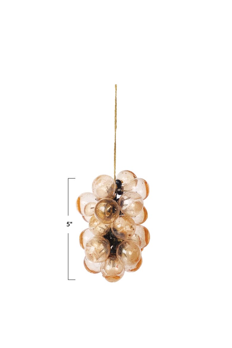 Glass Ball Cluster Ornament with Iron Accents, Alternate, color, Pink