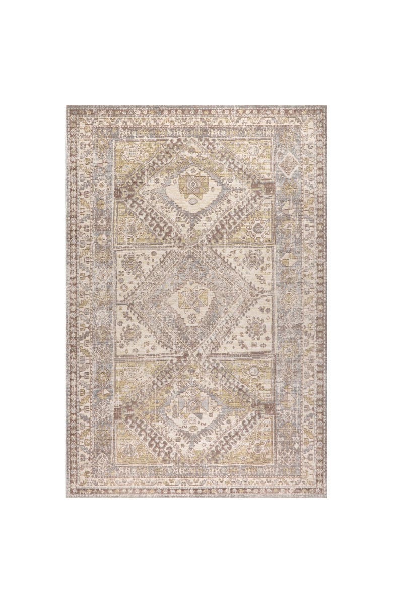 JONATHAN Y Darija Ornate Geometric Medallion Area Rug, Alternate, color, Gray
