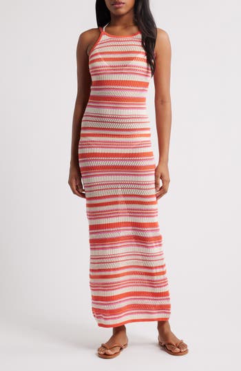 Rip Curl Sun To Sea Stripe Open Stitch Maxi Dress