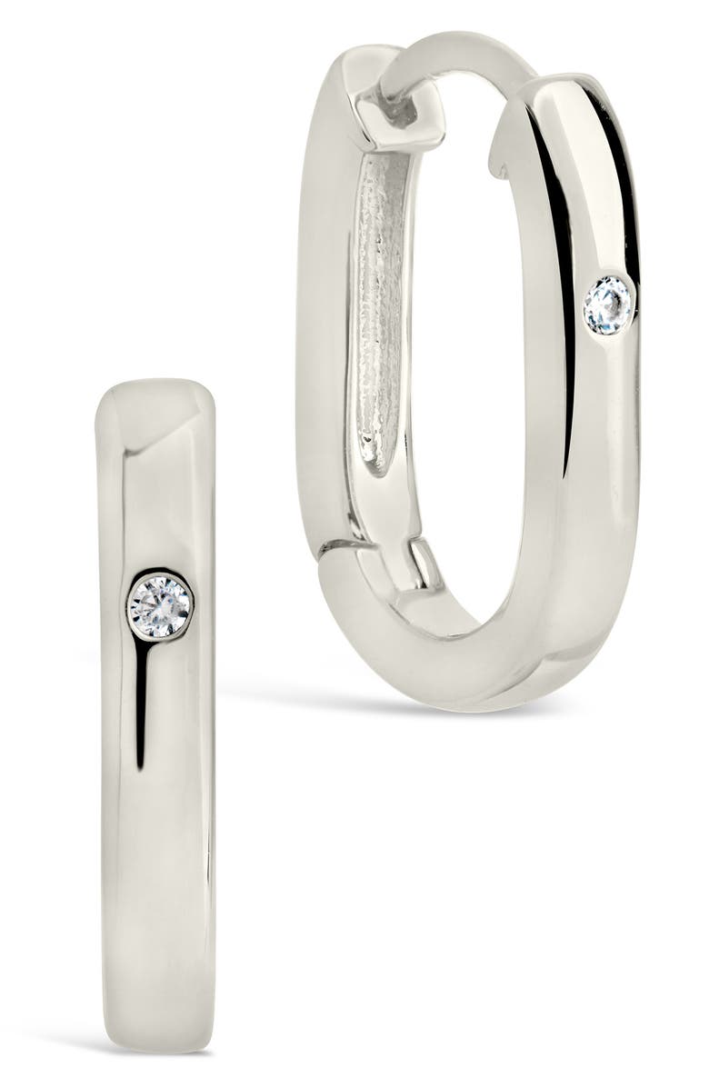 Sterling Forever Arlet Hoop Earrings, Main, color, Silver