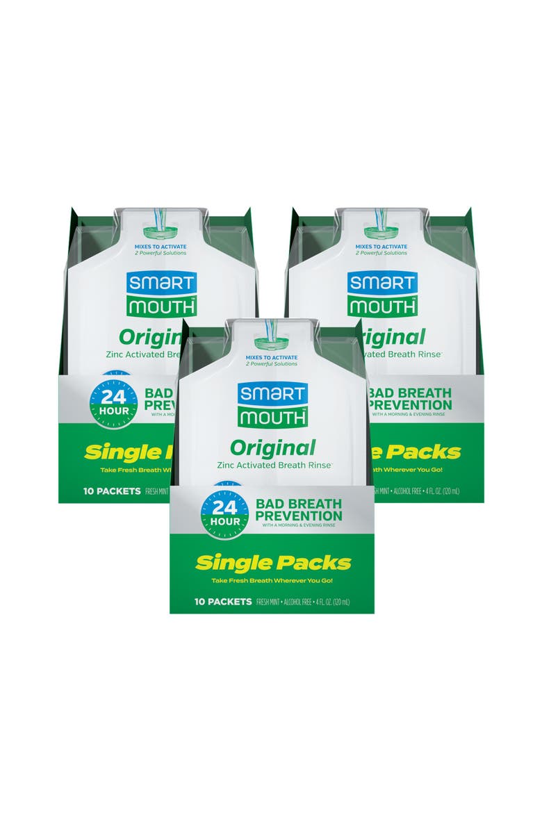 Original Zinc Activated Mouthwash Single Packs Fresh Mint 10 Count, 3 Pack, Main, color, Fresh Mint