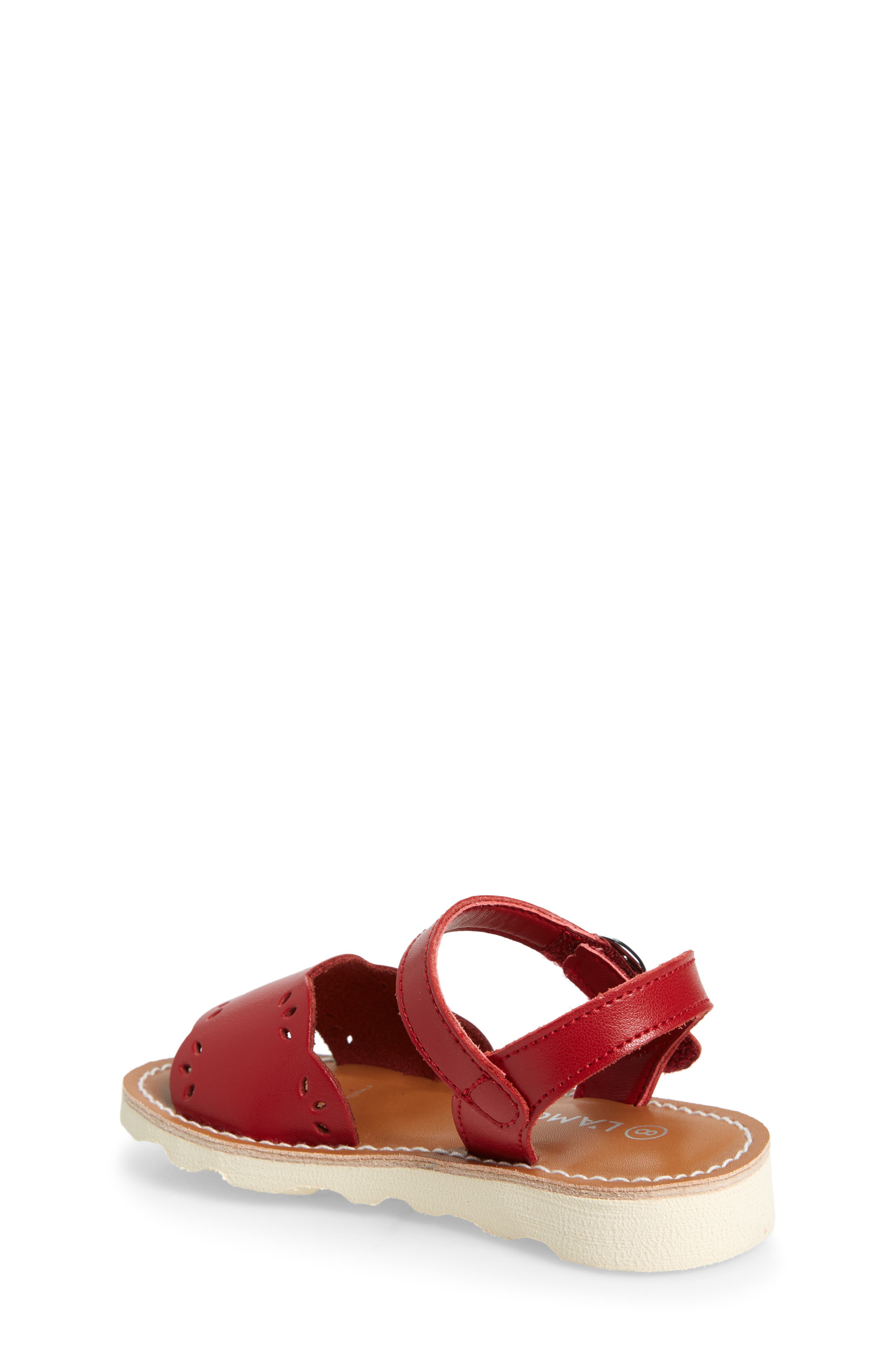 L'AMOUR Kids' Ella Scalloped Ankle Strap Sandal, Alternate, color, 