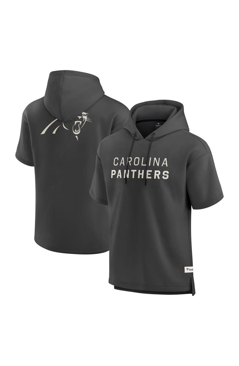 FANATICS Men's Fanatics Charcoal Carolina Panthers Elements Future Ground Lettering Short Sleeve Pullover Hoodie, Alternate, color, Charcoal