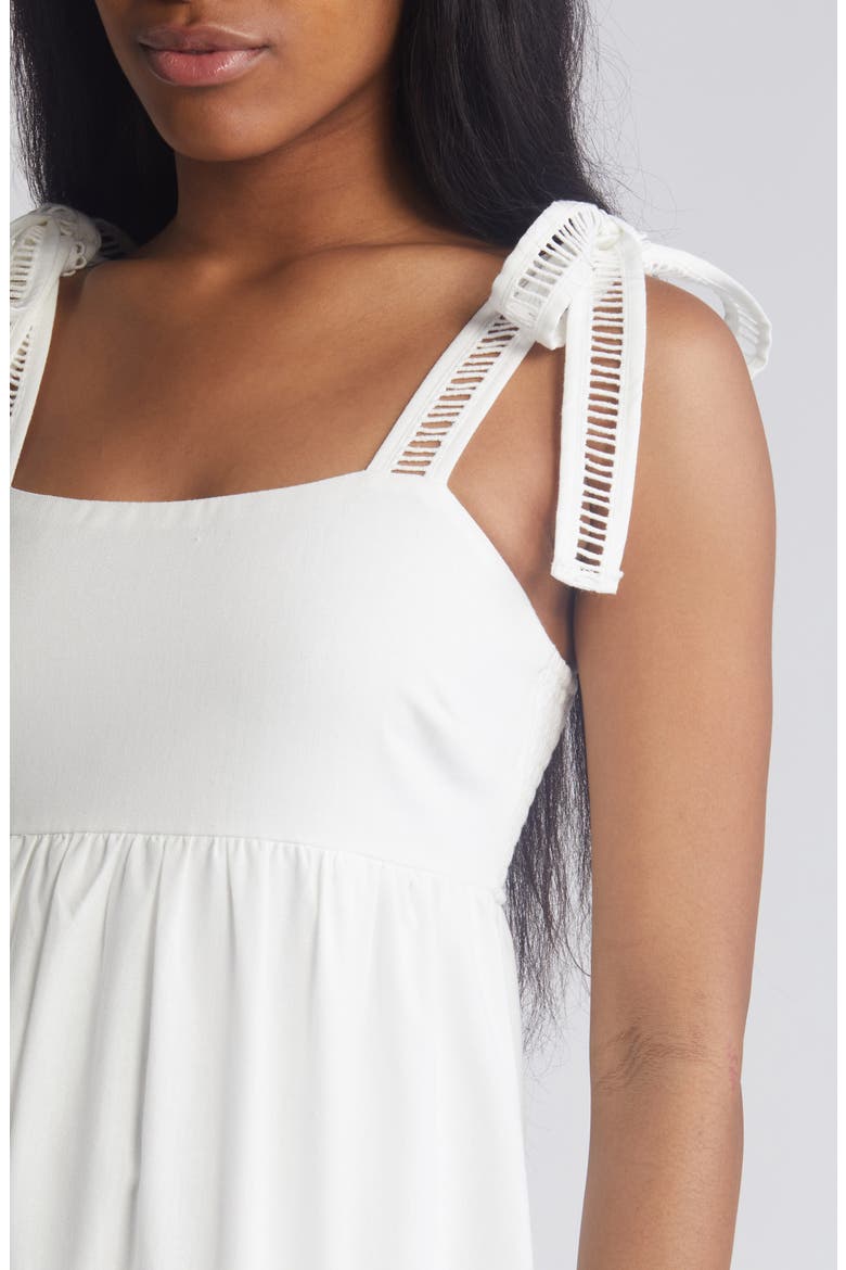 Embroidered Handkerchief Hem Midi Sundress, Alternate, color, WHITE