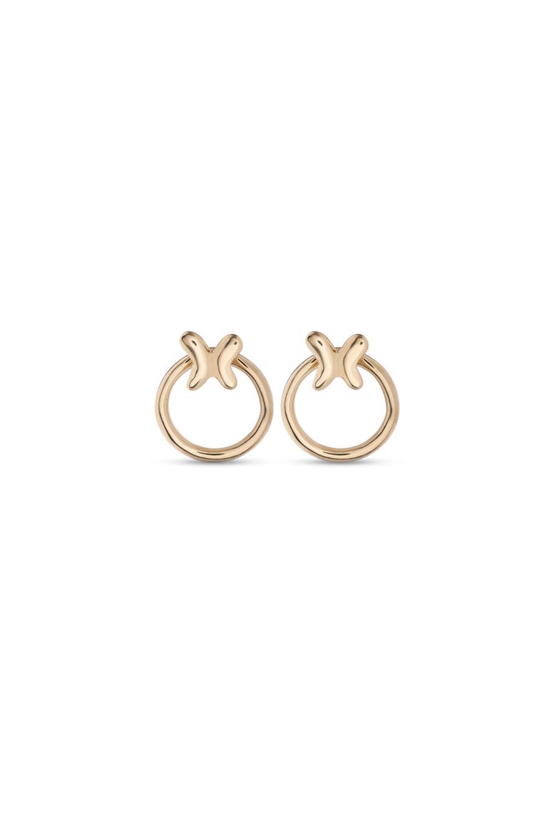 Butterfly Swing Hoops, Main, color, Gold