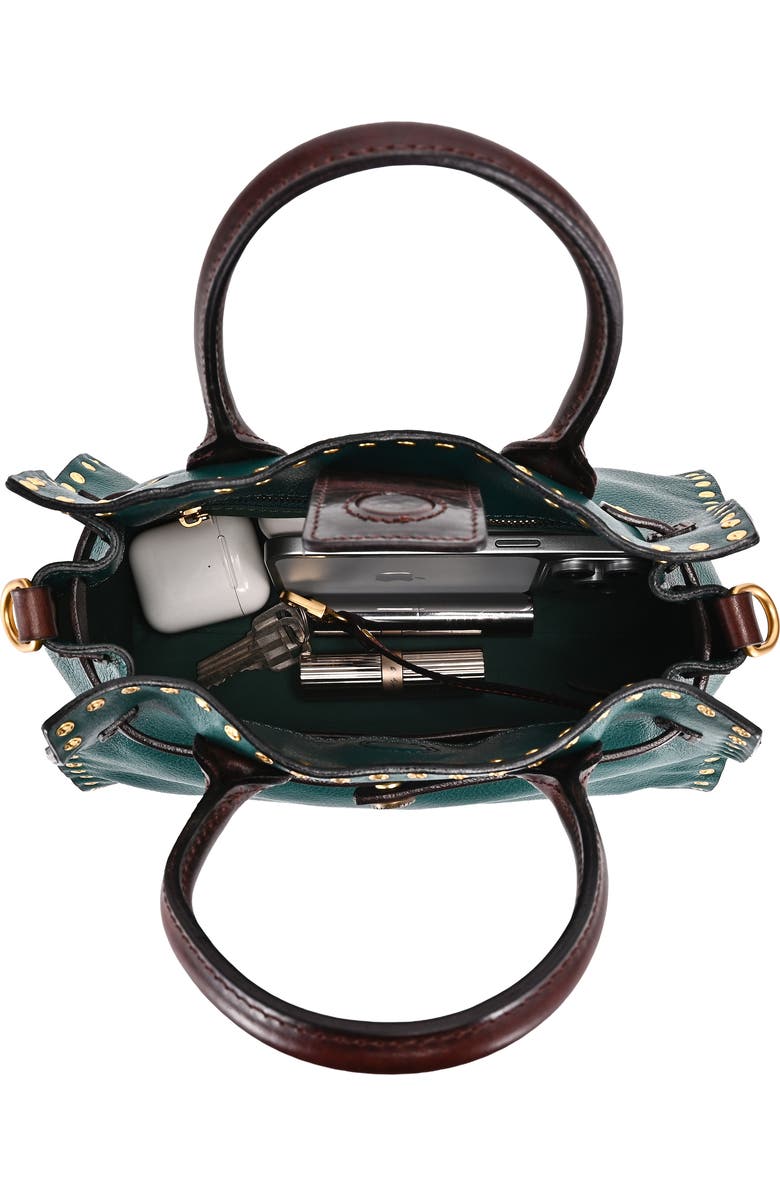 OLD TREND Westland Genuine Leather Studded Mini Tote, Alternate, color, Teal