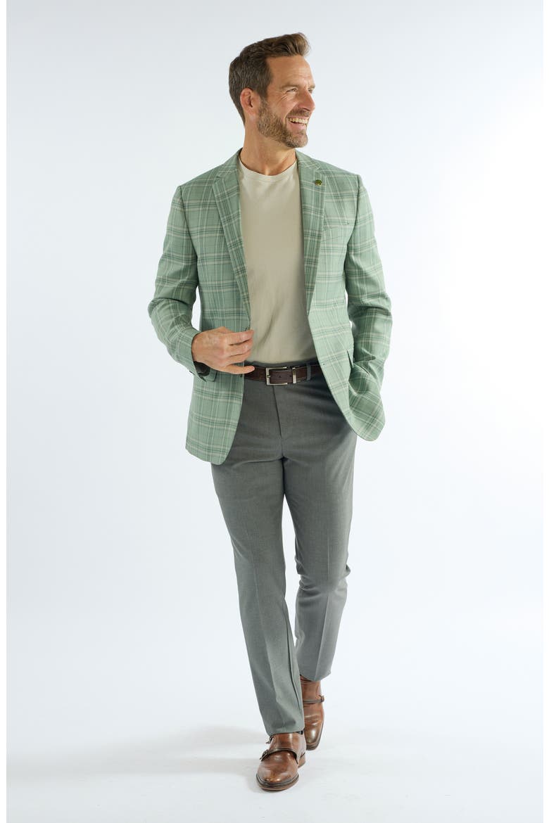 Plaid Wool Blend Sport Coat, Alternate, color, OLIVE