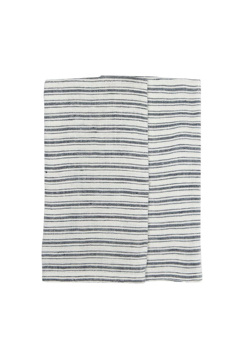 Boat Stripe Linen Towels - Set of 2, Main, color, White/Blue 20" x 30"