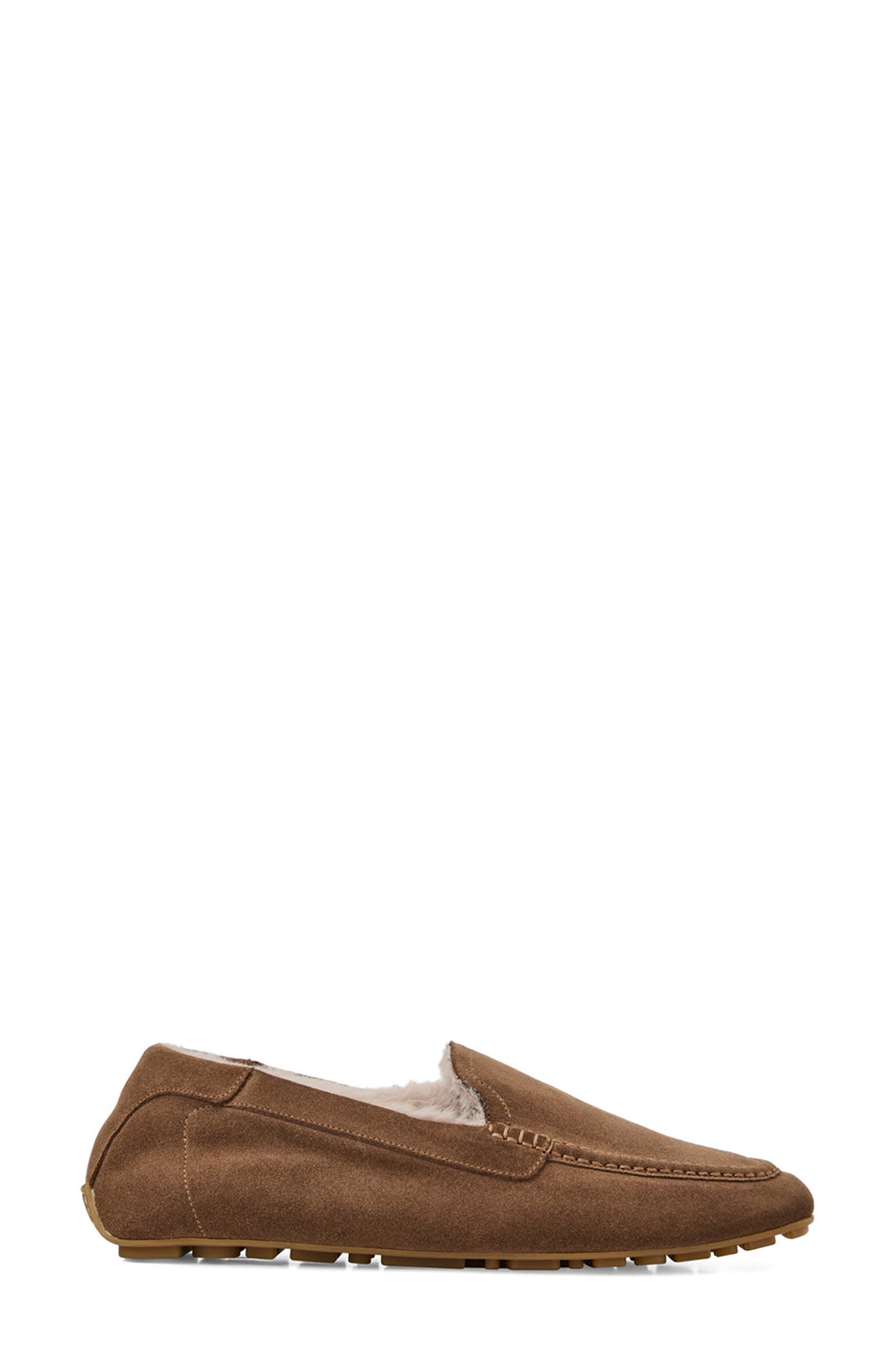 Qalista Weatherproof Faux Shearling Lined Driving Shoe, Alternate, color, TAUPE SUEDE