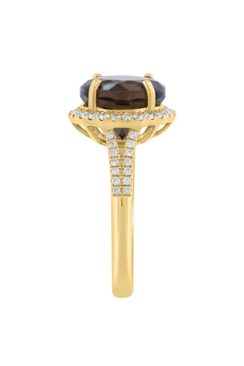 Smoky Quartz & Diamond Ring, Alternate, color, BROWN
