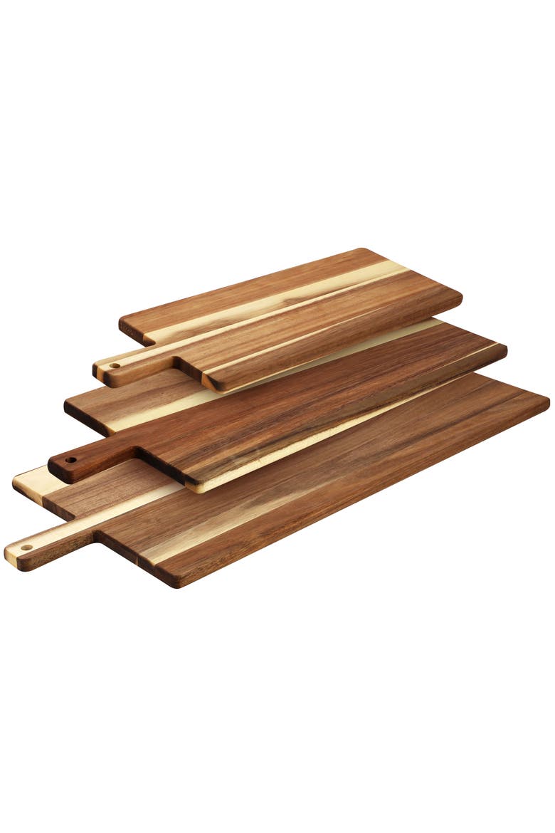 3 Piece Acacia Wood Charcuterie Cheese Board Set, Alternate, color, Acacia