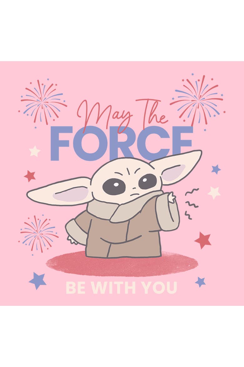 Girl's Star Wars The Mandalorian The Fireworks Be With You  Graphic T-Shirt, Alternate, color, Light Pink