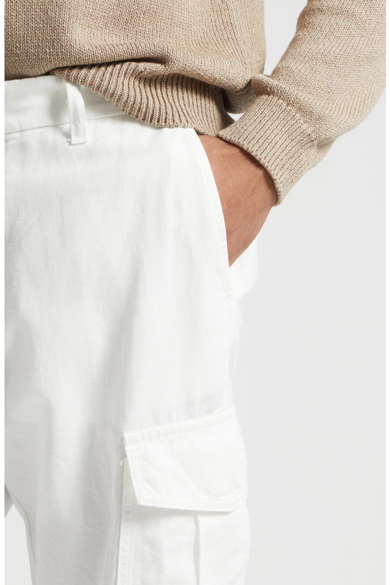 Cotton & Linen Cargo Pants, Alternate, color, 01 WHITE