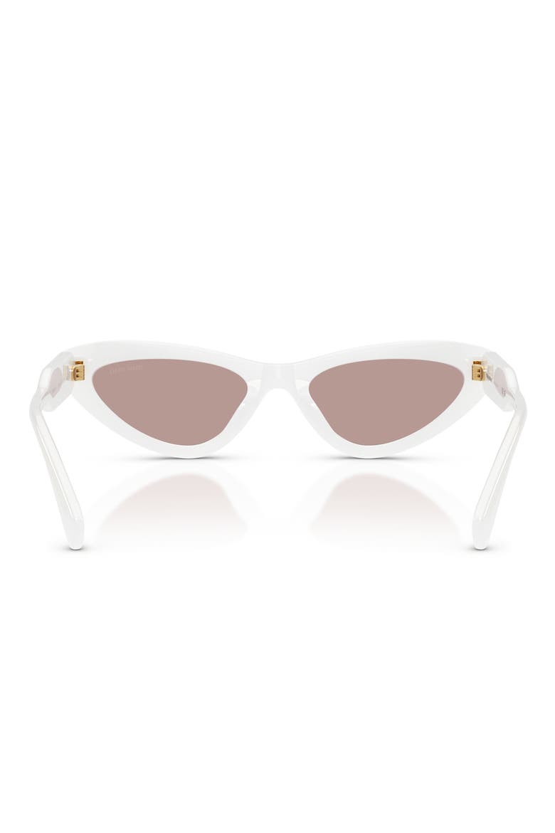 55mm Cat Eye Sunglasses, Alternate, color, OPAL WHITE / PURPLE BROWN