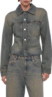 Helmut Lang Brooklyn Raw Hem Denim Trucker Jacket