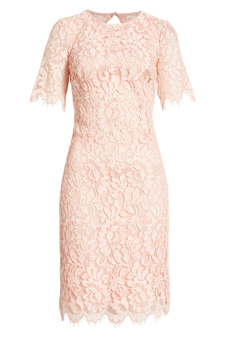 Lace Midi Dress, Alternate, color, BLUSH