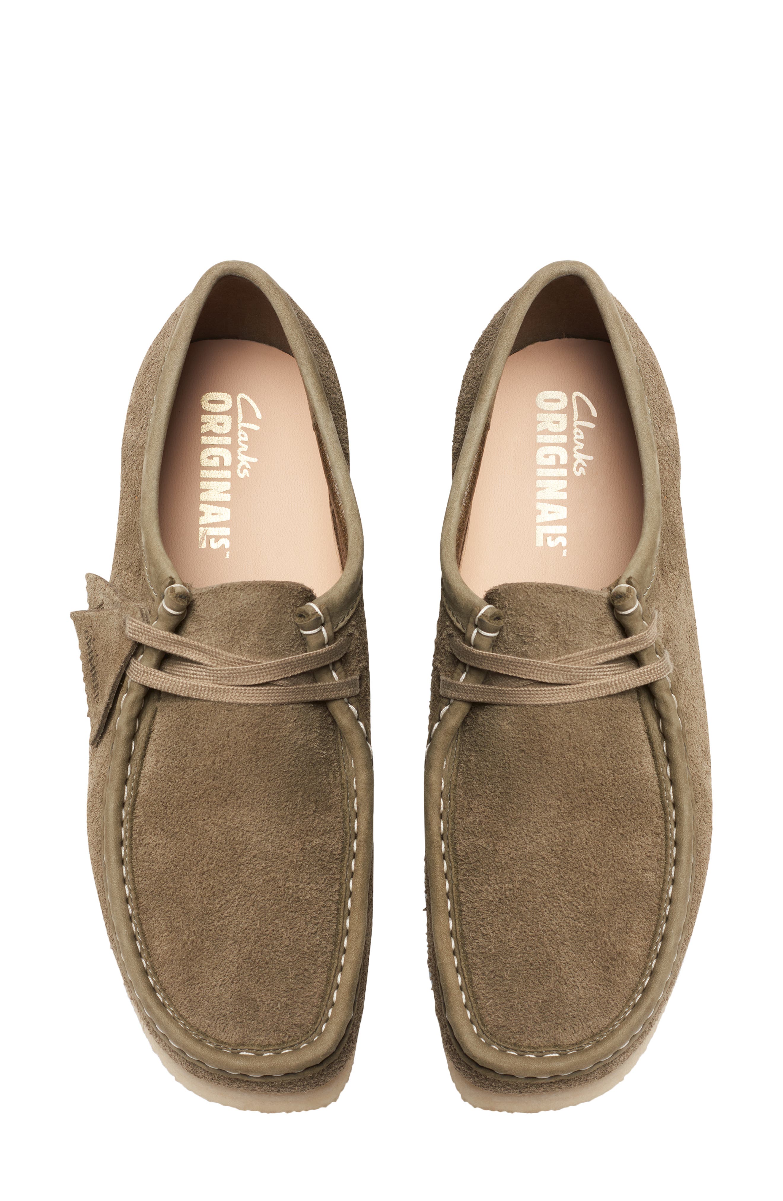 Clarks<sup>®</sup> Wallabee Derby, Alternate, color, Pale Khaki Suede