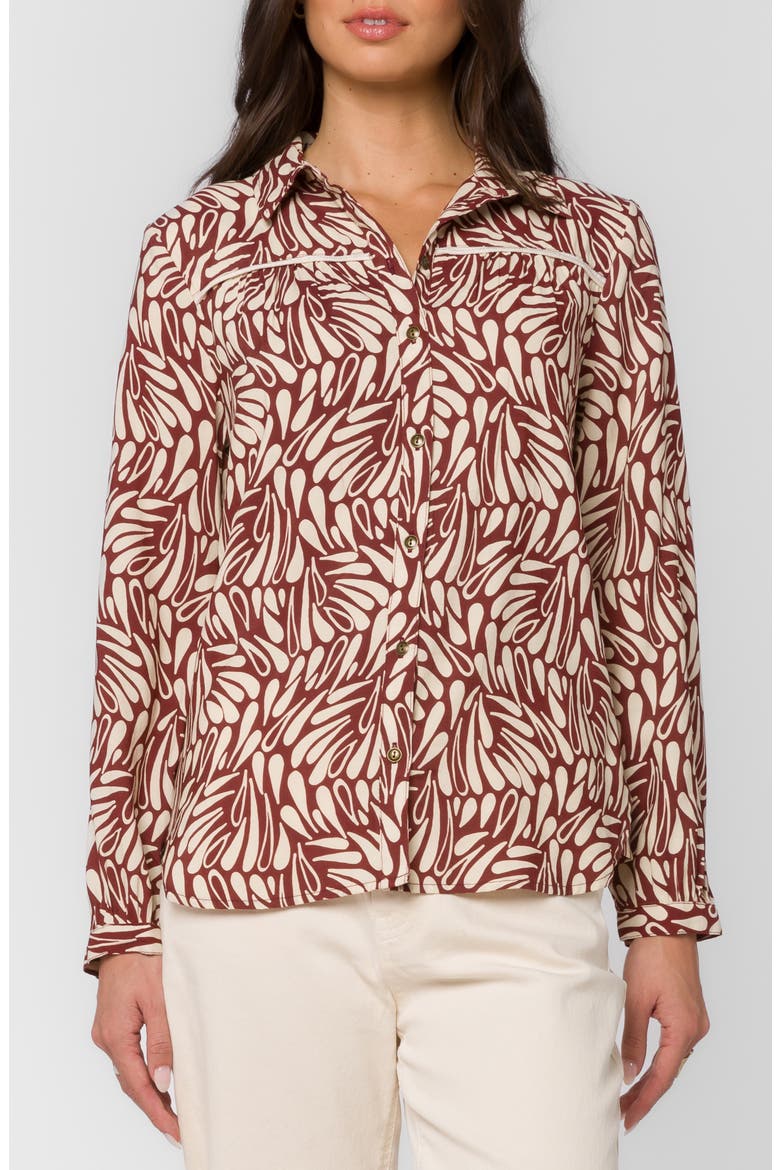 Aven Long Sleeve Button-Up Shirt, Main, color, BORDEAUX