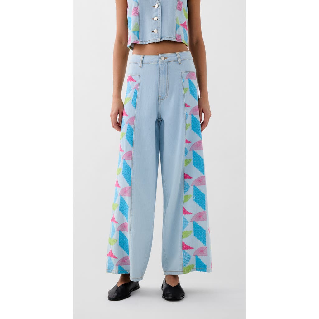 Scalpers Culotte Embside Denim Pant In Blue