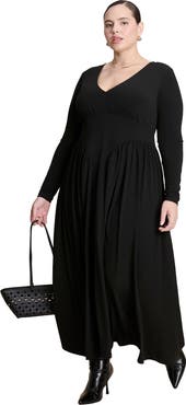 ELOQUII Plunge Neck Knit Dress