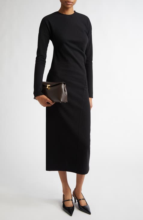Black Twist Knit Midi Dress main image 1