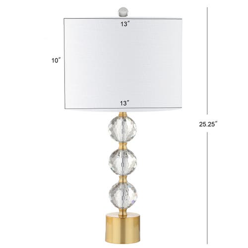 Jonathan Y Designs Ashley 25.25in Crystal Table Lamp In Clear/brass Gold