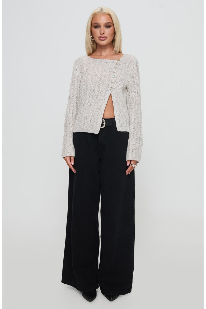 Lneker Split Front Sweater, Alternate, color, GREY
