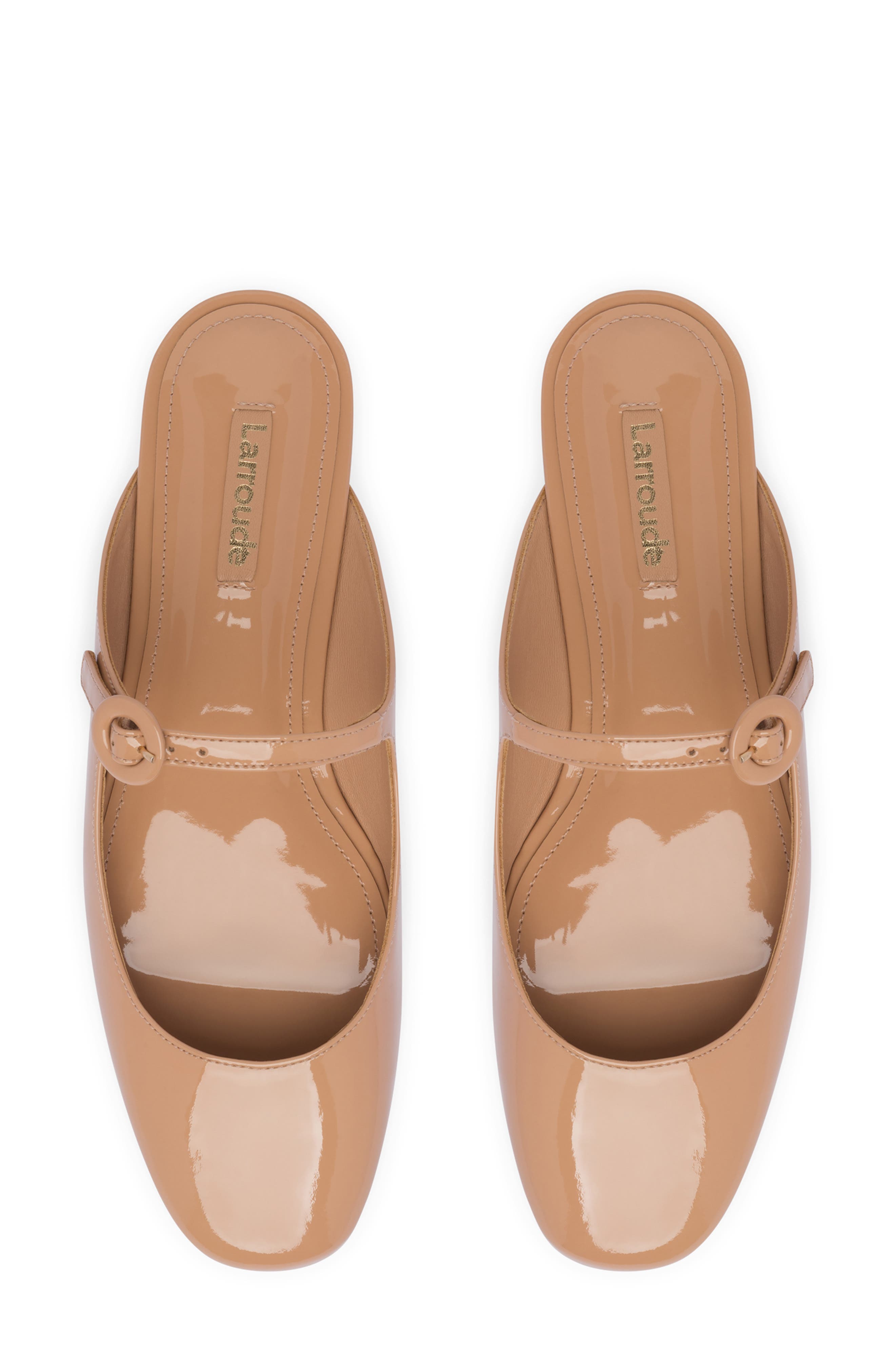 Larroudé Blair Patent Mary Jane Mule, Alternate, color, Tan