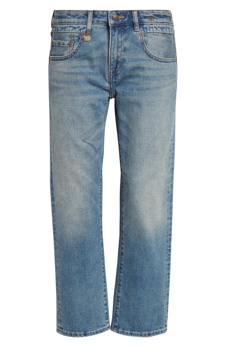 R13 Straight Leg Boyfriend Jeans, Alternate, color, Patton Blue Stretch