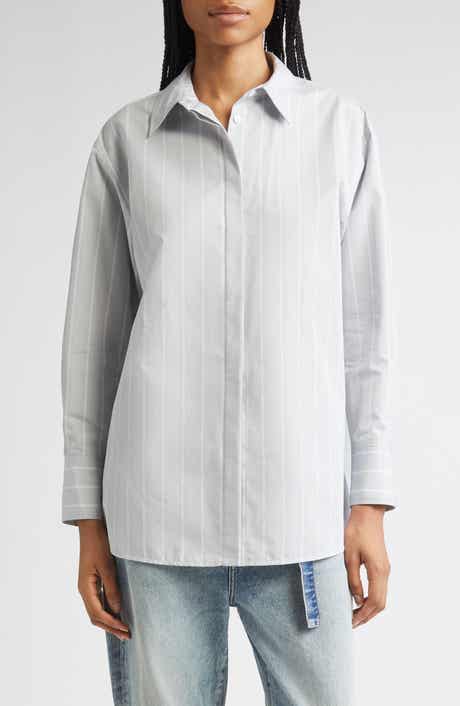 Proenza Schouler Addy Stripe Cotton & Silk Button-Up Shirt