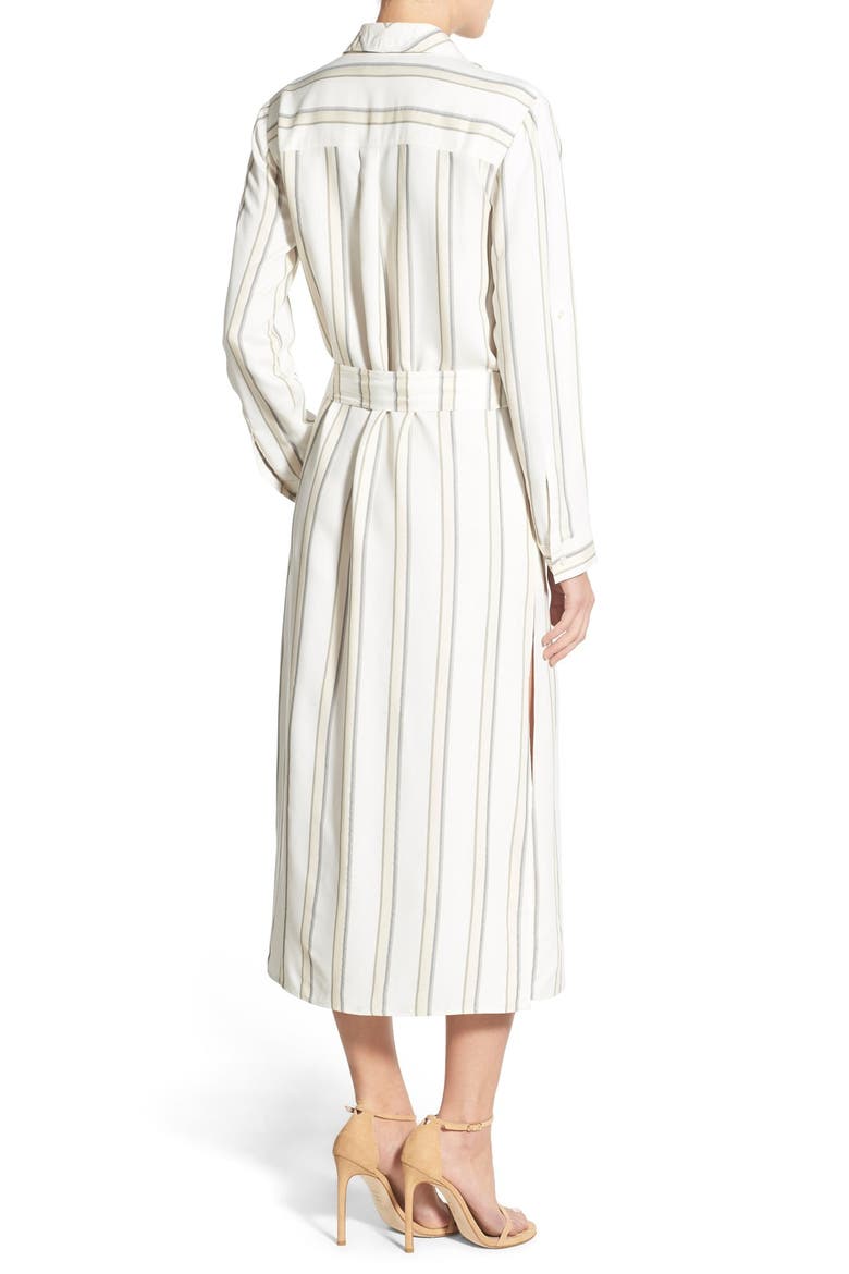 Stripe Midi Shirtdress, Alternate, color, IVORY MENSWEAR STRIPE