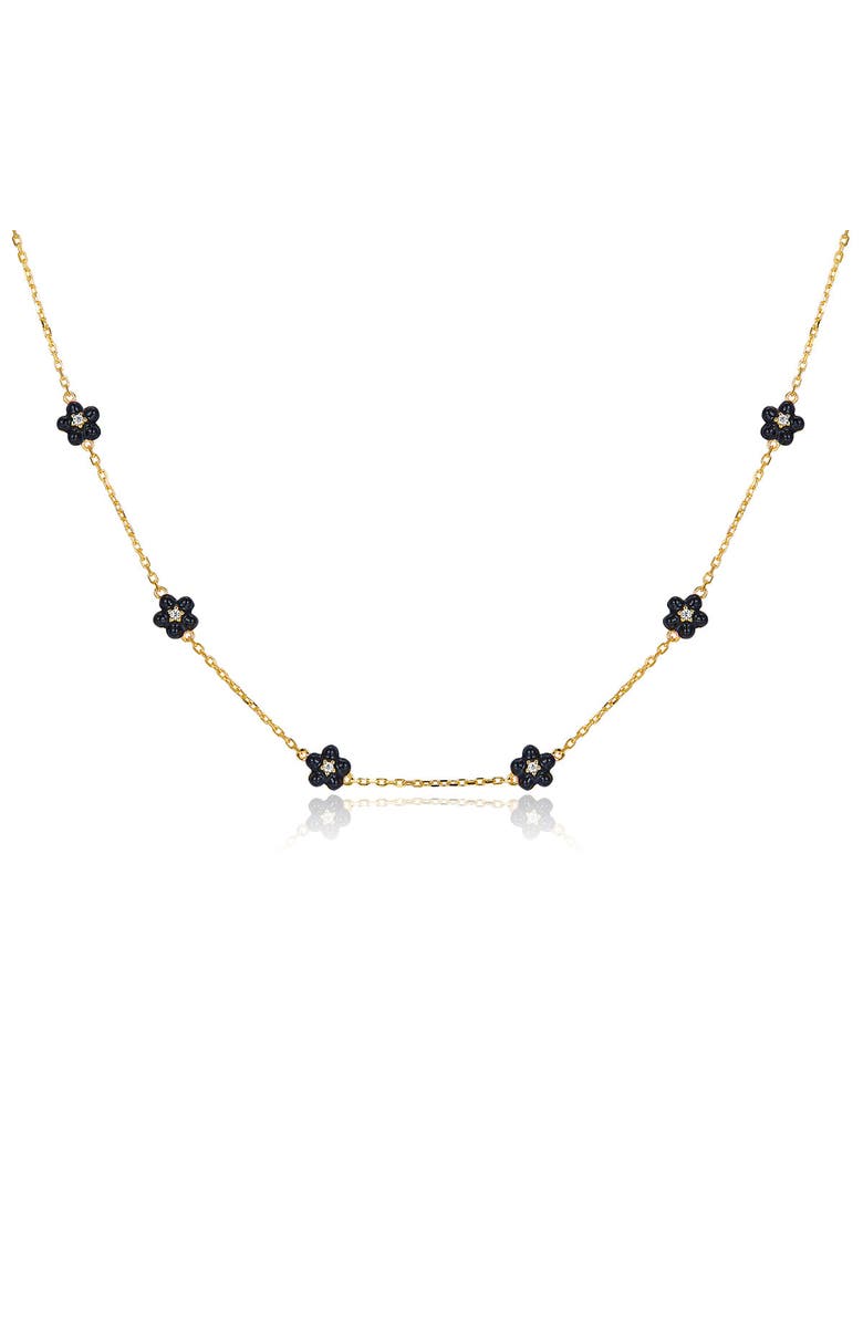Anna Zuckerman Petit Daisy Necklace, Main, color, Black/Yellow Gold