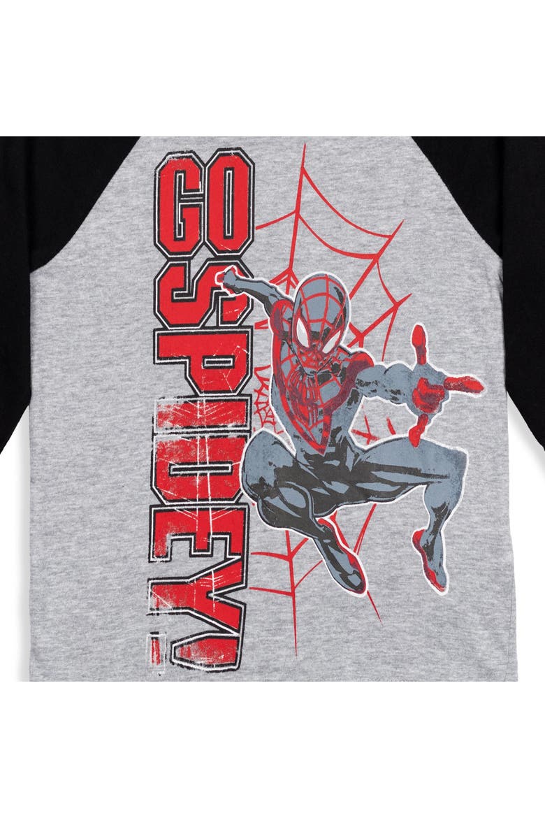 Spider-Man 2-Piece Long Sleeve T-Shirts, Alternate, color, Grey Black Miles