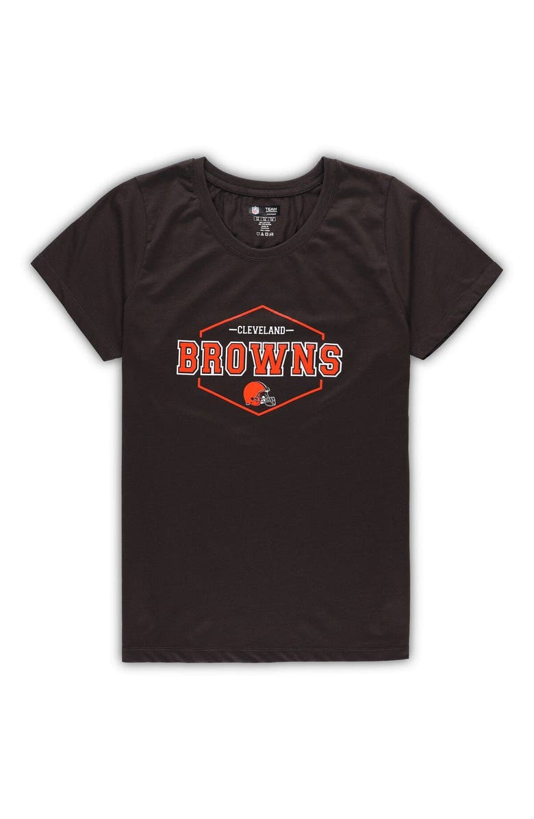 CONCEPTS SPORT Women's Concepts Sport Brown/Orange Cleveland Browns Plus Size Badge T-Shirt & Pants Sleep Set, Alternate, color, 