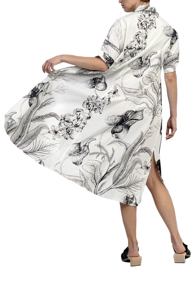 Alembika Zebra mixed print A-line maxi shirt-dress, Alternate, color, 