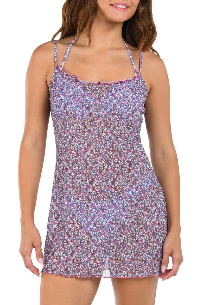 Flora Mesh Merrow Cover-Up Dress, Alternate, color, PURPLE MULTI