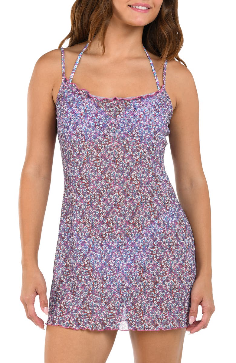 Citrus Flora Mesh Merrow Cover-Up Dress, Alternate, color, Purple Multi
