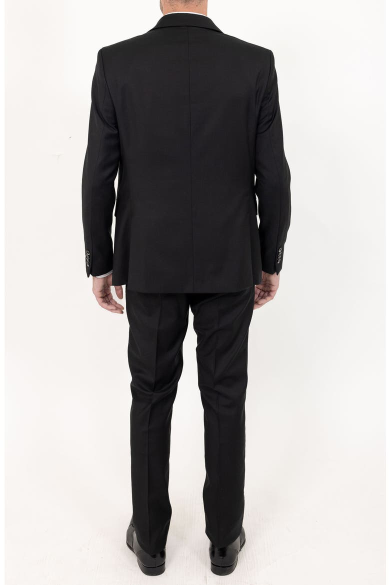 Solid Stretch Wool Suit, Alternate, color, BLACK