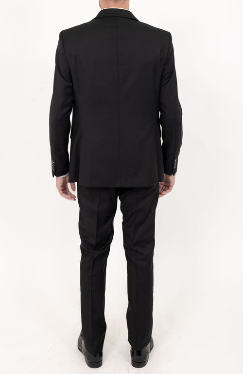 Pino By Pinoporte Solid Stretch Wool Suit In Black