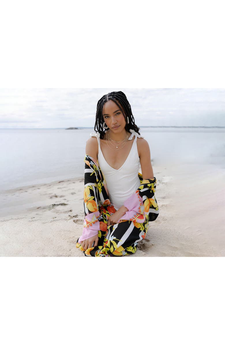 SAACHI Citrus Motif Maxi Topper, Alternate, color, Black