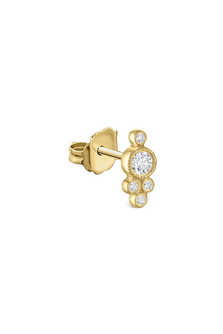 Five Diamond Trinity Stud Earring, Main, color, YELLOW GOLD