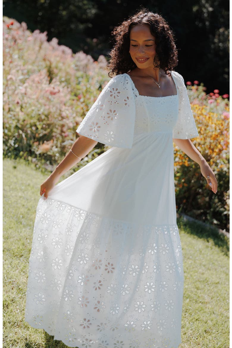 cotton on white maxi dress French Connection Women's Trini Eyelet Maxi Dress - White - Size 12
