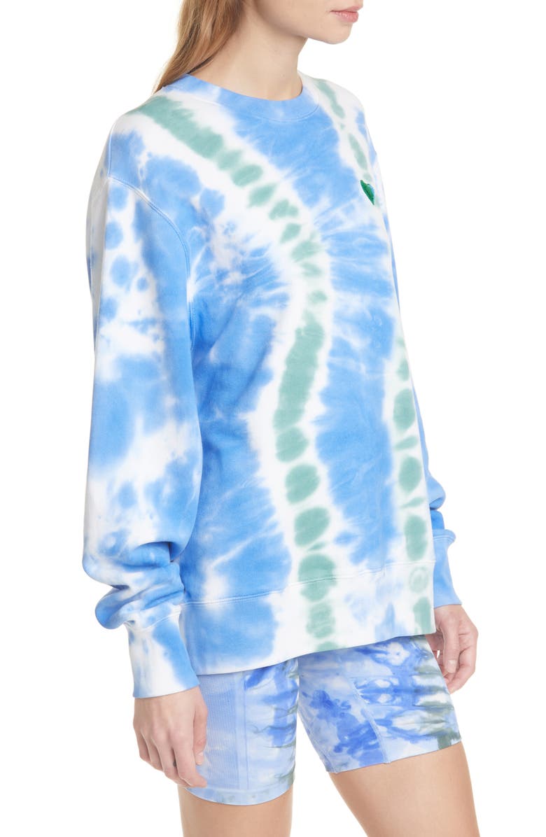 Tory Sport by Tory Burch Tie Dye French Terry Sweatshirt, Alternate, color, 